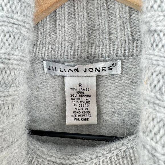 Jillian Jones Wool Angora Ribbed Fold Cuff Sweater Gray Turtleneck Size S - Picture 4 of 7